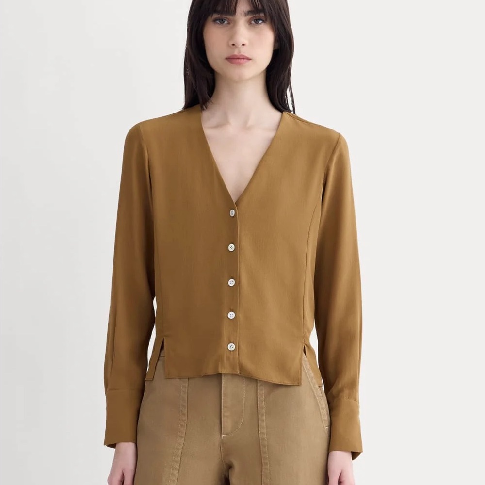 Everlane V-neck Blouse in Washable Silk